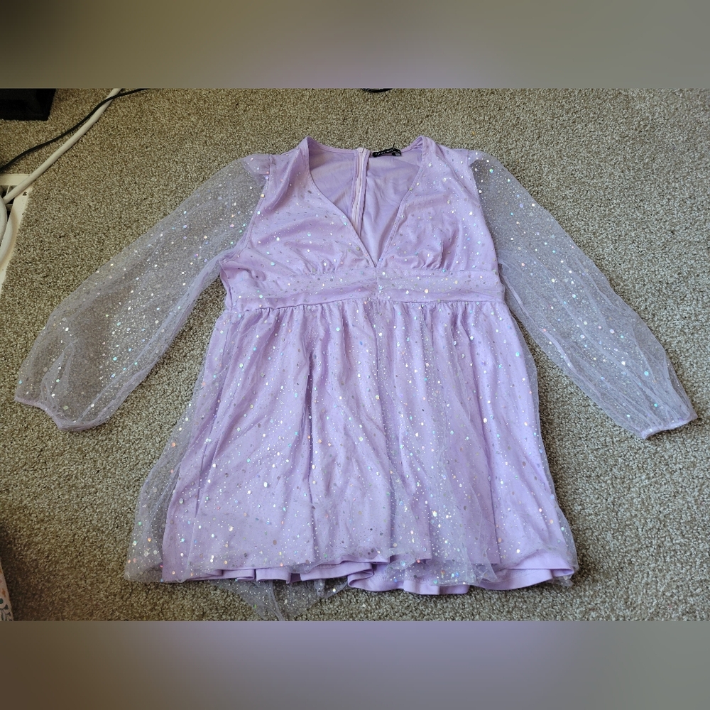 Doublecrazy Light Purple Glitter Sequin Plus Size… - image 2